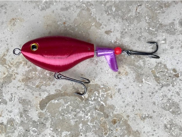 mini whopper plopper di lure pesca da un pezzo sport all'aperto nsfw topwater 3D print model - Mito3D