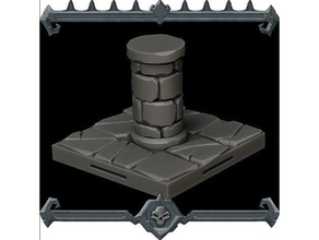 gothic city pillar tile join our monster miniature patreon buildings structures 3d print model - Mito3D