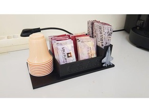 pause-café tasses palettes de sucre sachets titulaire cuisine manger 3d print model - Mito3D