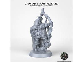 rogue assassin 28mm fdm optimized no supports toys games dnd dungeons dragons miniature miniatures tabletop gaming rpg 3d print model - Mito3D