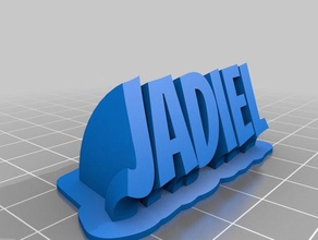 my customized sweeping 2-line name plate jadiel office 3d print model - Mito3D