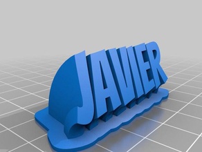 my customized sweeping 2-line name plate javier office 3d print model - Mito3D