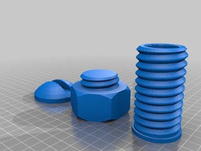 cabeça redonda com fenda do parafuso recipiente caixa porca arredondados ferramenta os titulares caixas de 3d print model - Mito3D