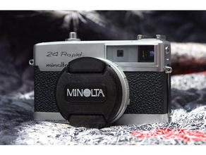 54mm camera lens cap nikon canon minolta any text 55mm cup 3d print model - Mito3D