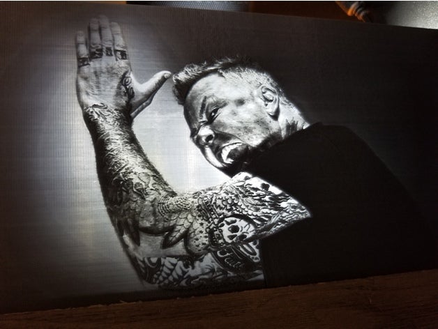 metallica lithophane 2d sanat heavymetal hetfield james led müzik gecelambası Kaya 3D print model - Mito3D