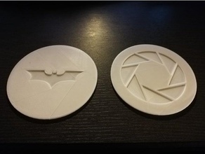 coaster mutfak yemek batman logosu biohazard içecek portal deprem 3d print model - Mito3D