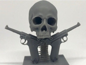 skull guns Skulptur Skulpturen luger die mauser Schädel gekreuzten Knochen ww2 3d print model - Mito3D