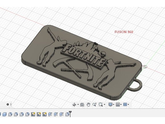 fortnite keychain games epic battle royal video game 3D print model - Mito3D