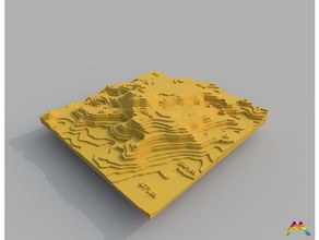 la serra da estrela imprimée en 3d contour de carte d'autres Cartes topographique topographie 3d print model - Mito3D