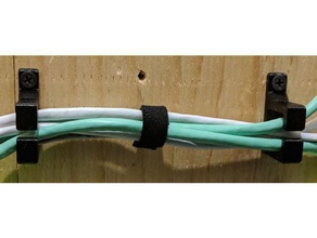 cable managment d-ring la electrónica clip de soporte gestión cables cableado estructurado 3d print model - Mito3D