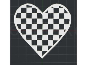 heart checker pattern 2d checkerboard 3d print model - Mito3D