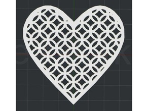 heart pattern 1 2d art wall 3d print model - Mito3D