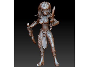 bruxa elf remasterizada pessoas dark punhal druchii fantasia miniatura tampo de mesa warhammer fantasy 3d print model - Mito3D