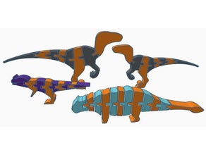 flexi dinos remix animals ankylosaurus articulated ceratosaurus dinosaur dinosuar dual color extruder extrusion flexible polymathic raptor two 3d print model - Mito3D