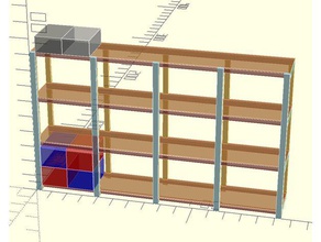 garage de rayonnages, bacs paramétrée le bricolage personnalisables openscad étagère stockage 3d print model - Mito3D