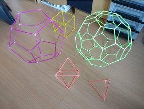connectors platonic archimedean solids polyhedra math art 3d print model - Mito3D