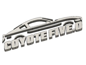 ford coyote 50 v8 de la mustang l'automobile badle l'emblème cinq oh 3d print model - Mito3D