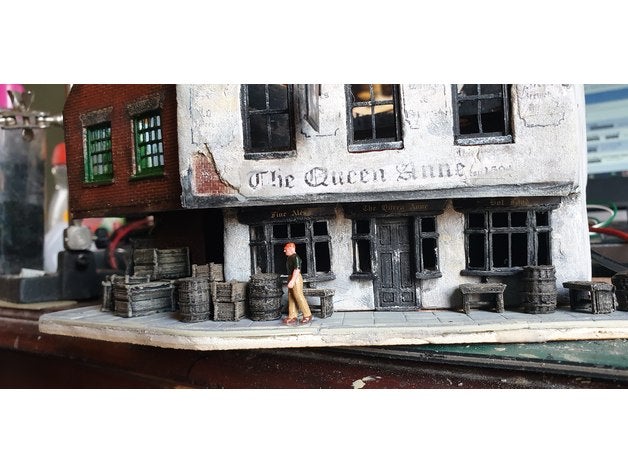 ooho pub windows sign buildings structures model trains 3D print model - Mito3D