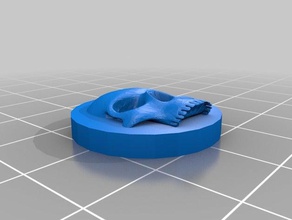 simple skull button fashion 3d print model - Mito3D