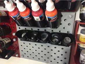 angle pegboard 5x peinture aérographe titulaire de la bouteille outil les titulaires boîtes airbrushstand hobby modèle outils 3d print model - Mito3D