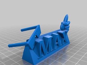 etiqueta de nombre max 3d impresión 3d print model - Mito3D