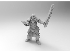 ministorum prêtre proxy guerrier épée tronçonneuse jouet jeu accessoires astra militarum les sœurs de bataille warhammer 40k 3d print model - Mito3D