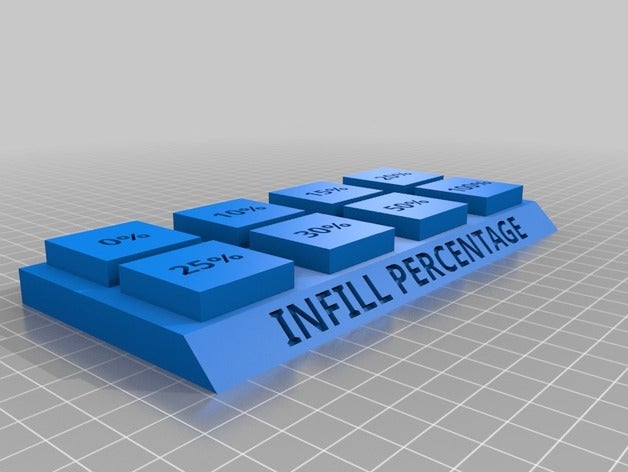 infill percentage 3d printing terminology demo tests density visual display 3D print model - Mito3D