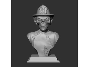 zombie firefighter people 1900 amazing bust cool creepy decoration epic halloween helmet horror old pompier steampunk vintage 3d print model - Mito3D