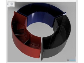 bobina de cajón diámetro 20098 mm dividev en tres contenedores 3d print model - Mito3D