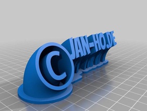 jan-hode Typenschild office copyright kundengebundene tag 3d print model - Mito3D