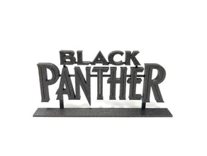 black panther logo stand signs logos marvel comics 3d print model - Mito3D
