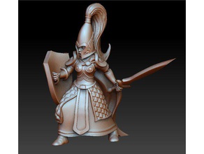 high elf remastered people fantasy female guardian miniature tabletop warhammer warrior woman 3d print model - Mito3D