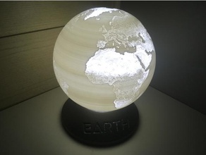 Erde Globus-Lampe planet Planeten 3d print model - Mito3D