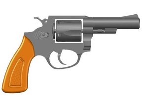 gun Pistole wenig lev keine beweglichen Teile 3d drucken 3d-drucken colt pistolet revolver die shotgun stl Spielzeug 3d print model - Mito3D
