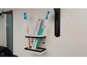 spazzolino da denti titolare bagno accessori per il pulizia fai te 3d print model - Mito3D