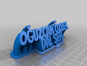 my customized sweeping 2-line name plate text ye office 3d print model - Mito3D