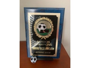 soccer plaque holder decor stand 3d print model - Mito3D