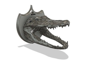 low poly croc trophée monsieur sculptures 3d print model - Mito3D