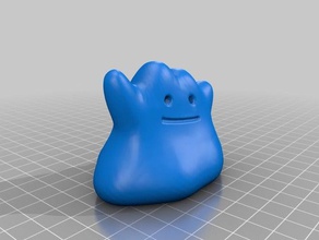 happy ditto -fixed- creatures pokemon 3d print model - Mito3D