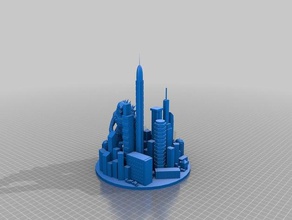 godzilla metrópole diorama da base de dados correcção criaturas 3d print model - Mito3D