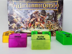monster bandejas de warhammer quest jogos a caixa personalizável openscad sterilite armazenamento 3d print model - Mito3D