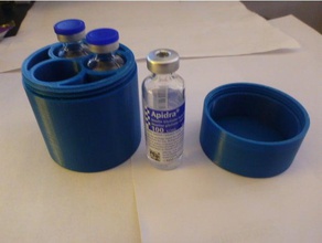 apidra 10ml vial insulin travel case containers diabetes diabetic bottle holder type 1 3d print model - Mito3D