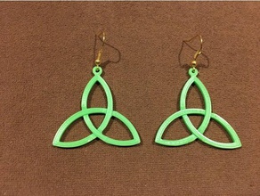 celtic triquetra earrings 3d fashion knot knotwork irish st patricks day trinity womens 3d print model - Mito3D