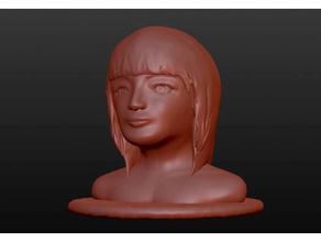 femme de tête sculptures la femelle jeune fille scuplture statue 3d print model - Mito3D