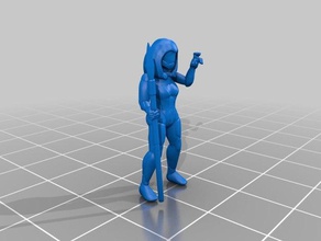 vodyani scienziato femminile modello i robot 28mm dnd spazio infinito rpg strafinder 3d print model - Mito3D