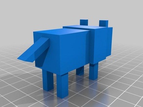 Hund mincraft Kunst ouf 3d print model - Mito3D