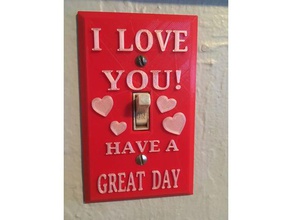 love you light switch cover household heart hearts message valintines 3d print model - Mito3D