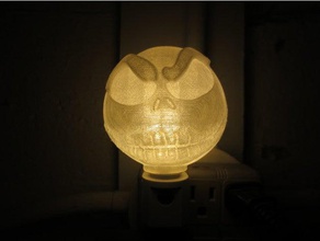 jack skellington cabeza de la lámpara noche decoración antes navidad pesadilla nightmarebeforexmas el esqueleto cráneo 3d print model - Mito3D