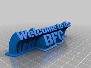 buckhannon centre de remise en forme bfc 2-nom la ligne plaque texte bureau personnalisé 3d print model - Mito3D