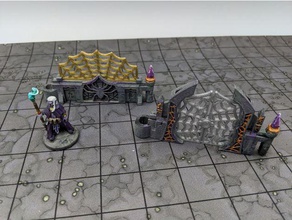 dungeonsticks caverns drow web walls toy game accessories 28mm dnd dungeons dragons miniature pathfinder wargaming 3d print model - Mito3D